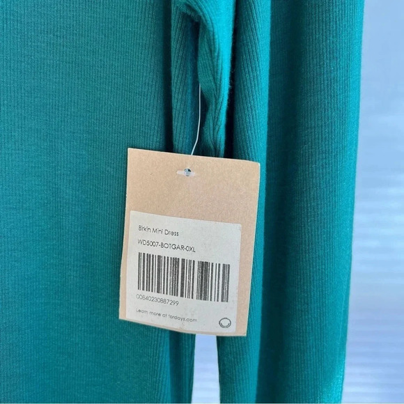 For Days Women’s Birkin Rib Long Sleeve Mini Dress Green XL NWT Classic Spring - Picture 4 of 4